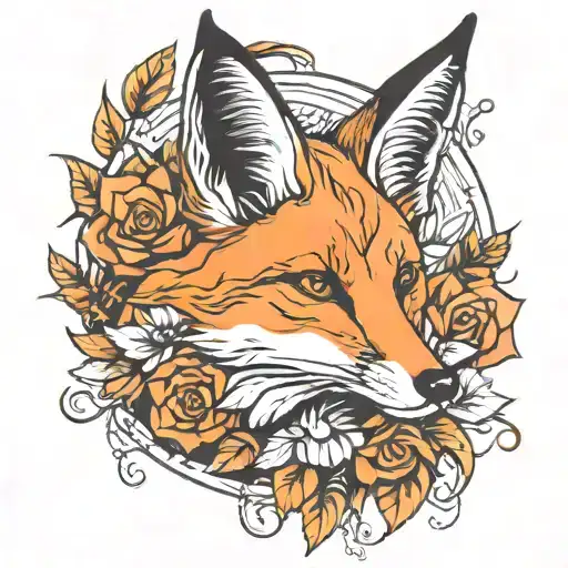 A Neo Traditional Orange Full Body Style Fox