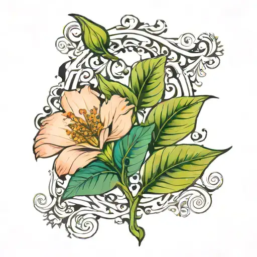 Marianite Flower With A Vine With The Name Of Anastacio