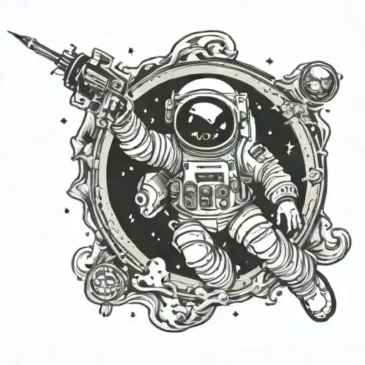 Unterher D Astronaut Floating In Space