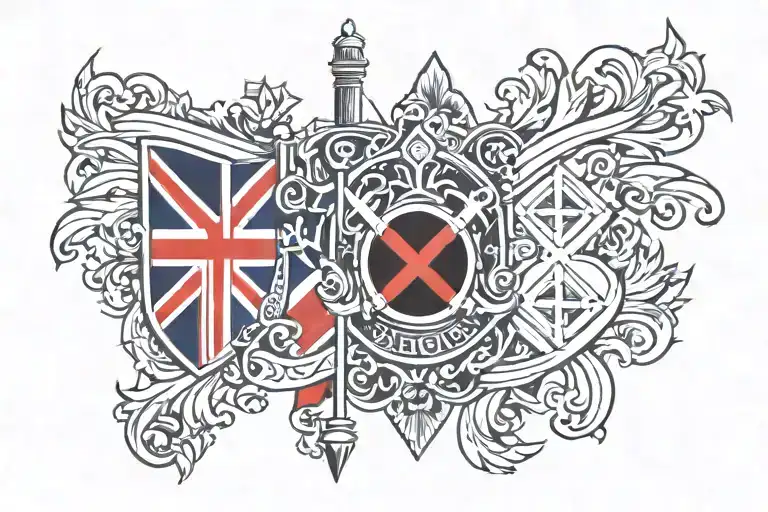 American Flag And Scottish Flag Middle Merge