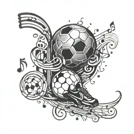 Music Notes With Soccer Ball