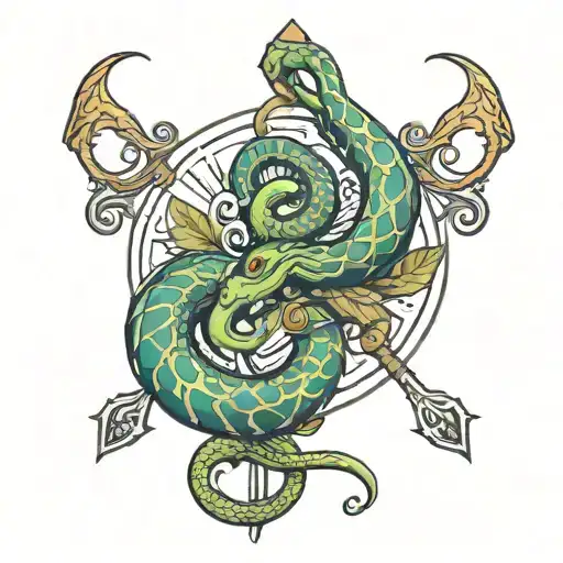 Libra Zodiac Sign Snake Wrapped