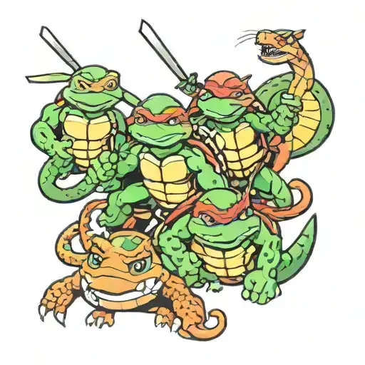Ninja Turtles Snakes And Pokemon