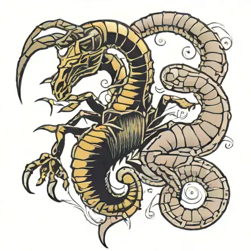 Make A Scorpion And Goat Together Tatoo Design