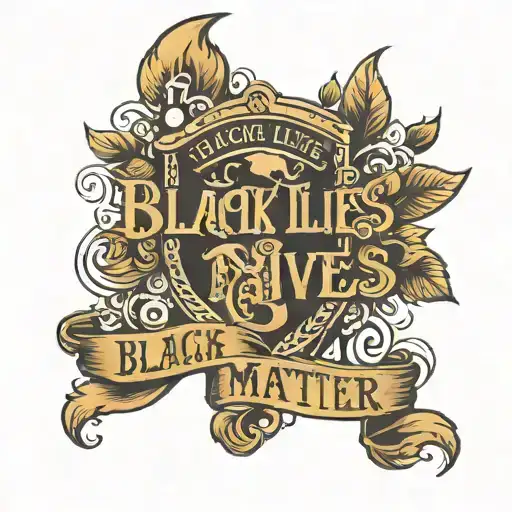 Black Lives Matter Leg Sleeve Tattoo