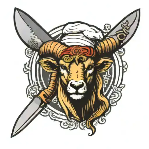 Aries And Knife With Chef Hat