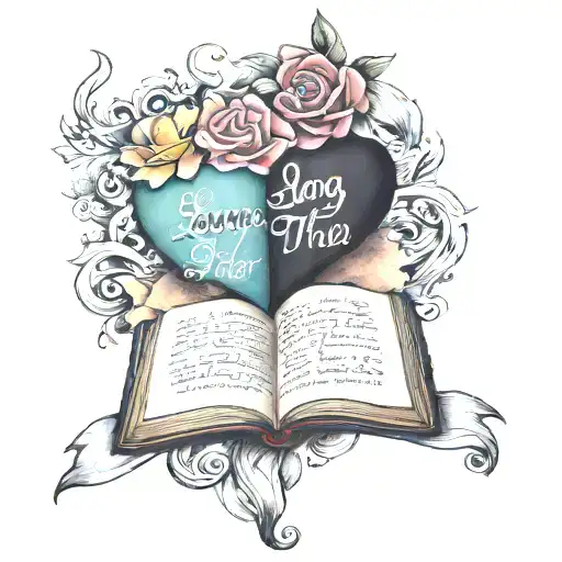 A Opened Book With Writing Saying Loving Mother On The Left Page And Loving Sister On The Right