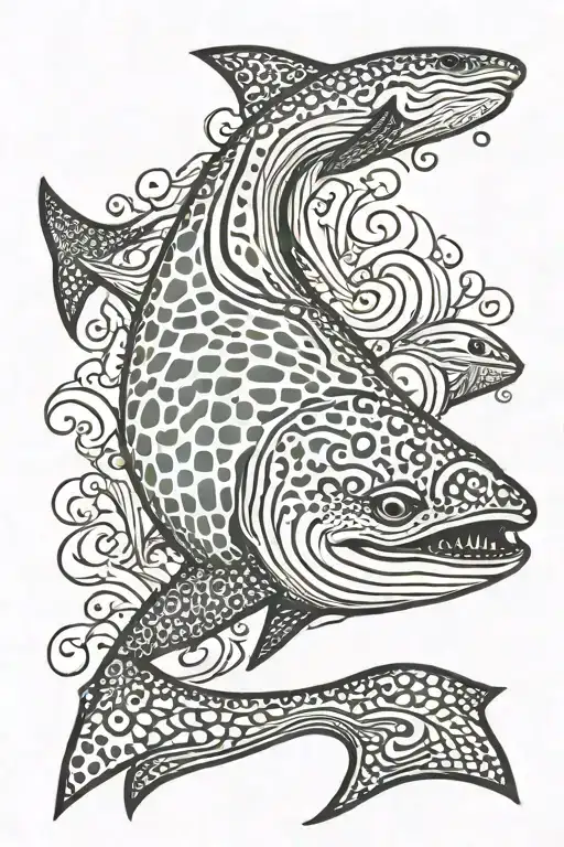 Whale Shark Back Tattoo Men