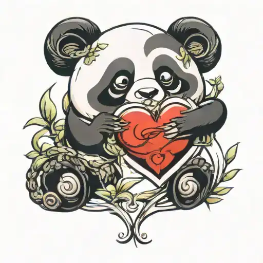 Panda And Heart Infinity Sign