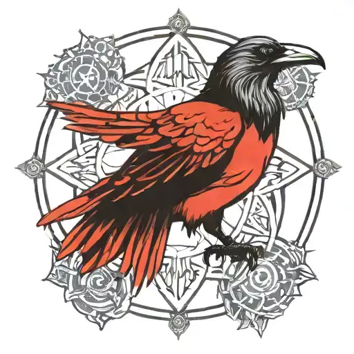 Raven And Chakra Symbols And Reiki Symbol
