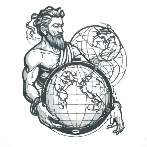 Stoic Holding The Globe Geometric