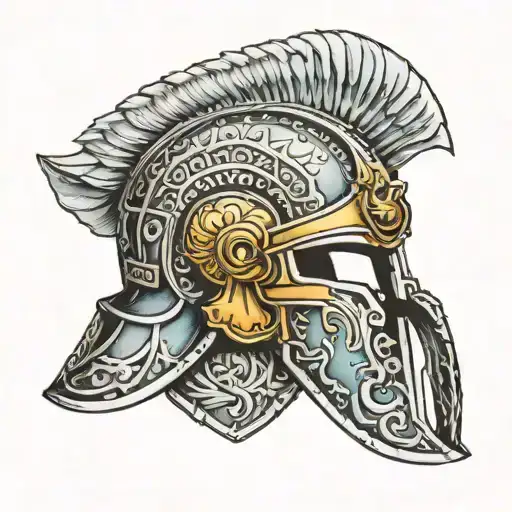 Spartan Helmet With Roman Colliding