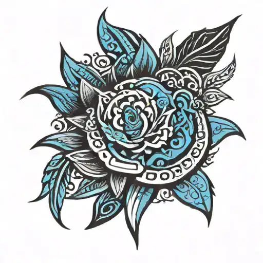 Black And Blue Tribal Hand