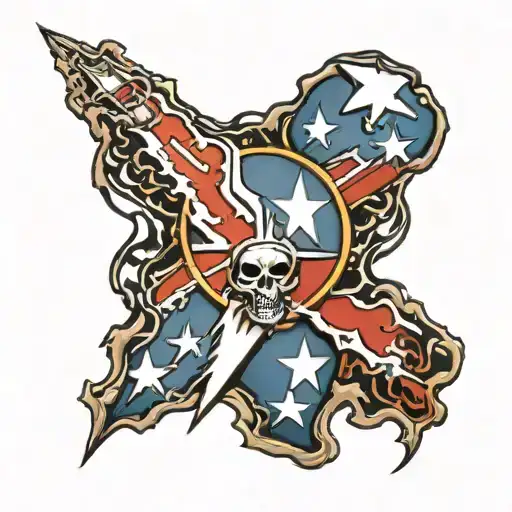 Grateful Dead Lightning Bolt With Texas Flag