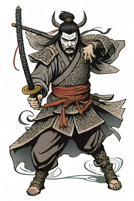 Samurai Warrior With An Ori Mask