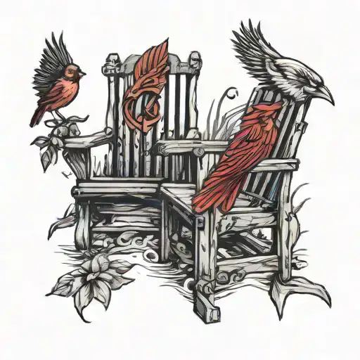 Beach Chairs And Cardinal