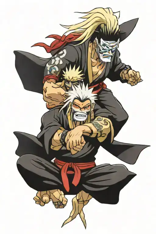 Jiraiya From Naruto And Kenpachi From Bleach Anime