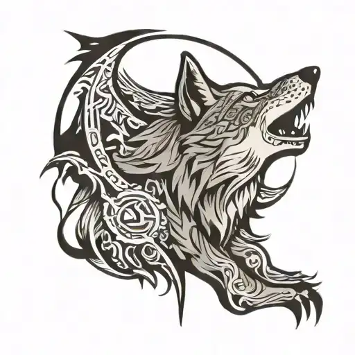 Ash With Tribal Wolf Howling