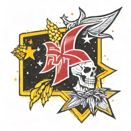 Nebraska Corn Huskers Logo With A Galaxy Background And Diamond Painting Accents