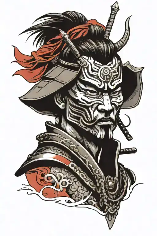 Samurai Warrior With Ori Mask