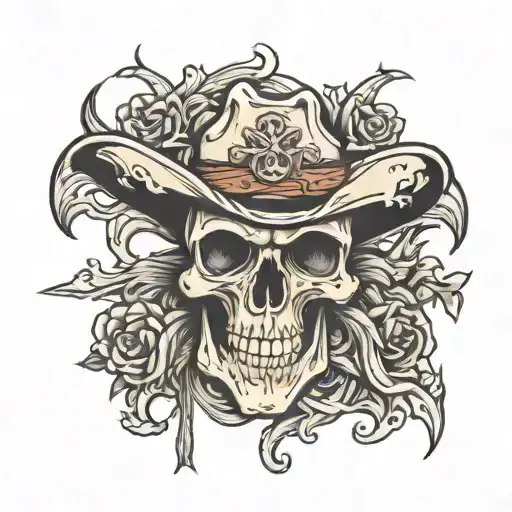 Cowboy Skull And Cross