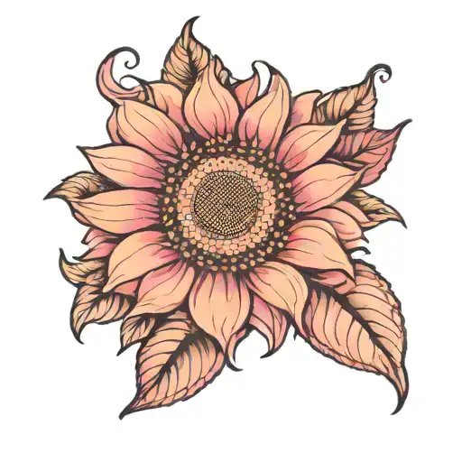 Pink Sunflower Semicolon