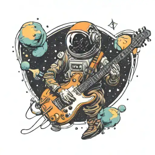 Man In Space Playing Electric Guitar