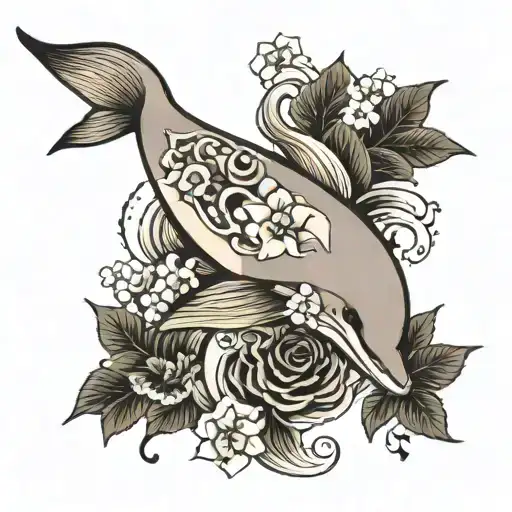 Japanese Dolphin Forearm Sleeve