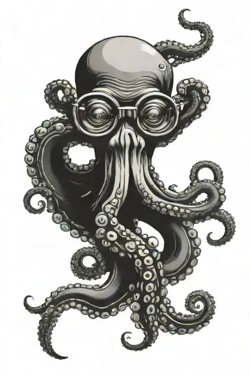Octopus Wearing Glasses Holding Booms