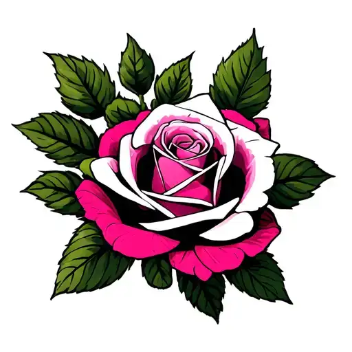 Pink And White Rose