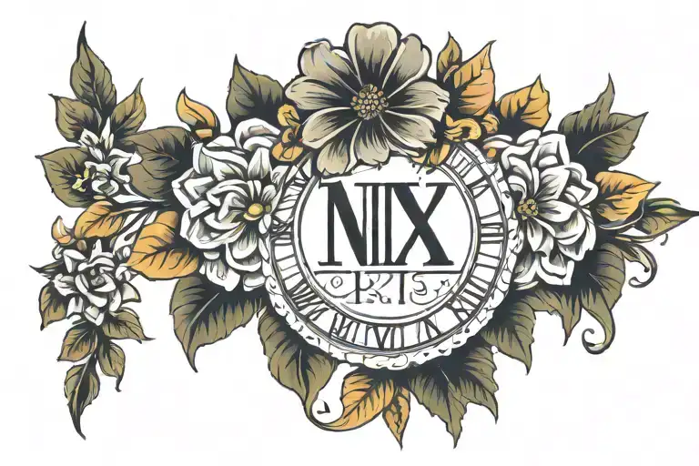 Roman Numerals With Flower Surrounded