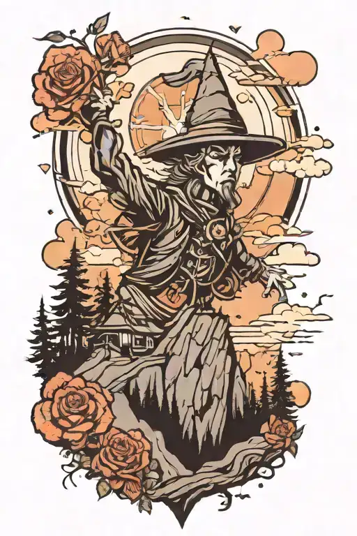 Vivern On A Mountain With Light