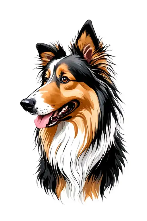 Sable And White Rough Collie Lassie Dog