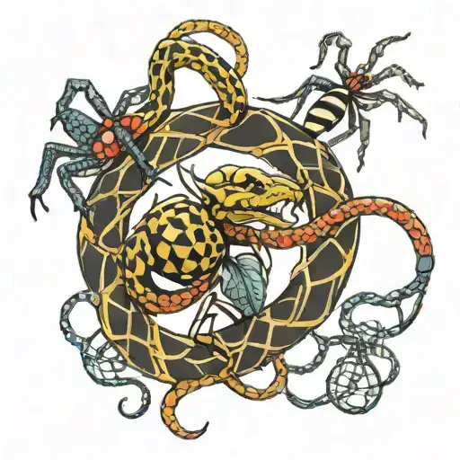 Snake And Spiders