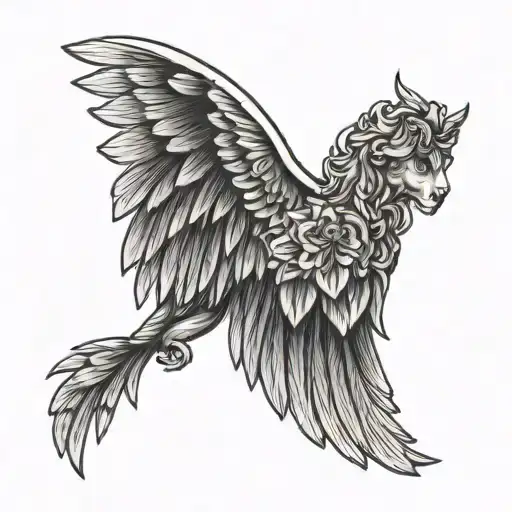 1923-2023 With A Dear And Angel Wings Tattoo