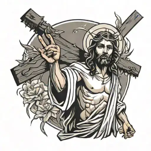 Jesus Shooting Crosses