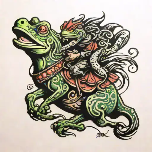 Frog Riding Bucking Horse