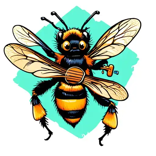 Bee Playing Ukulele