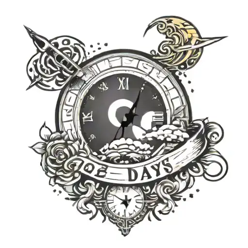 Broken Clock Face With The Planet Saturn And The Word Good Days