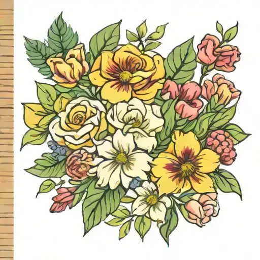 April And September Birth Flower Bouquet Tied