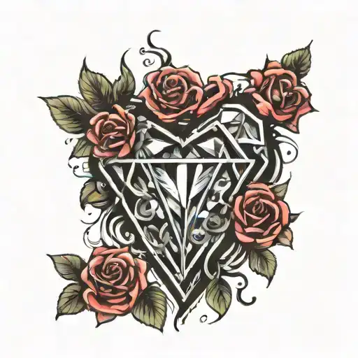 A Multi Faced Heart Shaped Diamond Ina Bed Of Roses