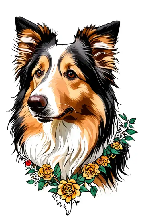 Sable And White Rough Collie Lassie Dog
