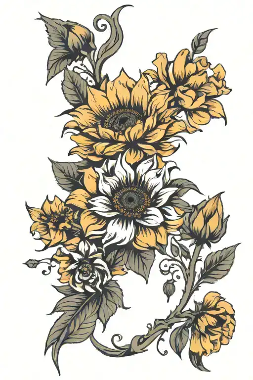 Sunflower And California Poppy Sleeve