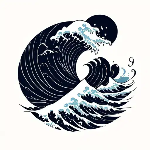 Minimalist Wave Line Art