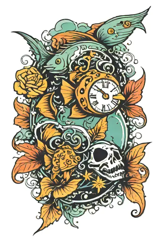 Tropical Underwater Theme With Tropical Fish And Pirates