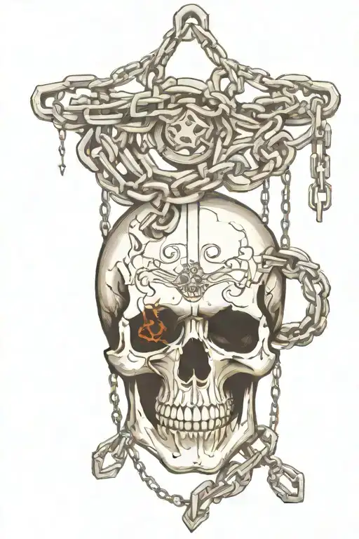 Chains And Skull Surrounded