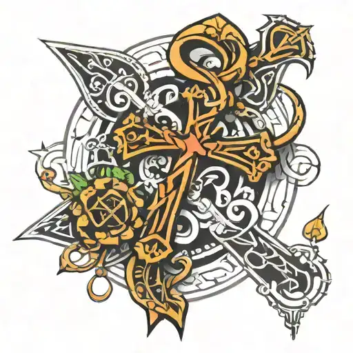 Ankh With A Scorpion Surrounded