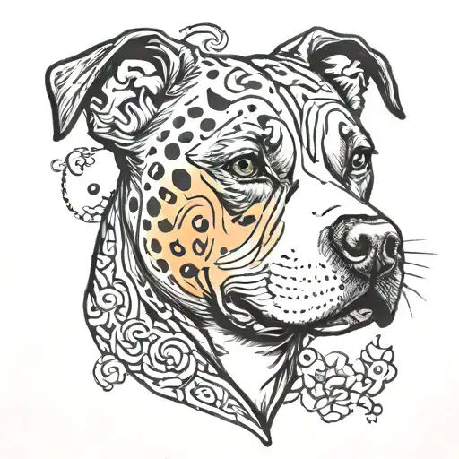Spotted Pit Bull Head