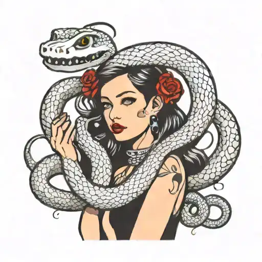 Girl Holding A Snake