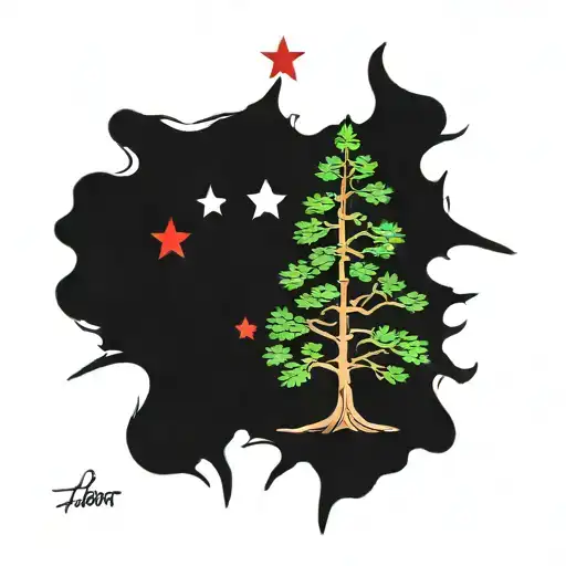 Cedar Tree From Lebanon Flag